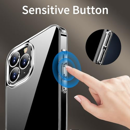JJGoo Compatiable with iPhone 15 Pro Max Case Clear, Transparent Shockproof Phone Case, Slim Anti-Scratch Hard PC Back Protective Cover Bumper, Clear - color: Clear, size: for iPhone 15 Pro Max