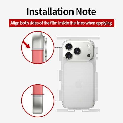 skoko [4 Pcs in 2Pack Matte Back & Side Edge Full Body Cover Protective Film with Slim Lens around Cover for iPhone 17 Pro, Bubble-Free, Easy Attachment, TPU-Like Screen Protector