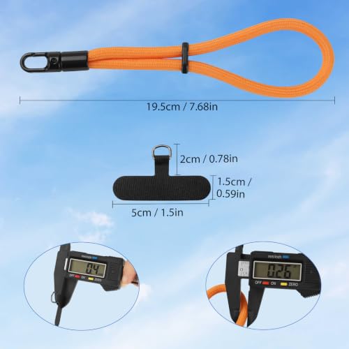 Phone Lanyard, Anti Theft Phone Wrist Strap with 2 Tether Tabs, Adjustable Wristlet & Hand Cell Phone Lanyard for Women and Men (Orange Lanyard) - color: Or6s