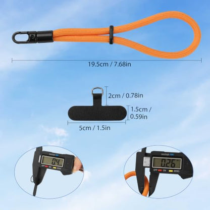 Phone Lanyard, Anti Theft Phone Wrist Strap with 2 Tether Tabs, Adjustable Wristlet & Hand Cell Phone Lanyard for Women and Men (Orange Lanyard) - color: Or6s