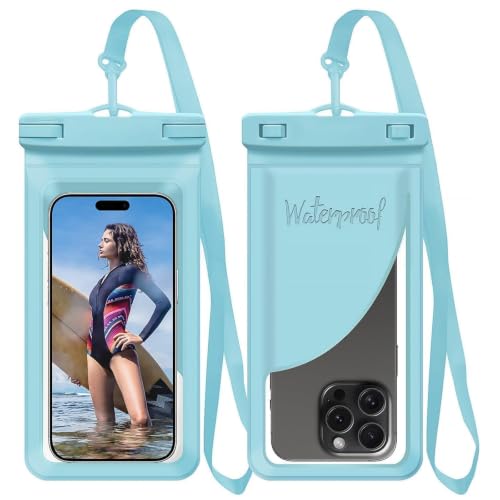 Waterproof Phone Pouch for iPhone 17 16 15 Pro Max IPX8 Blue-8.3 | Card Pocket, Lightweight, Large Cellphone Dry Bag, IPX8 Rated, Beach Essential, Cruise Ship, 1 Pack, 8.3 inch - color: A3-Blue- 1 pack