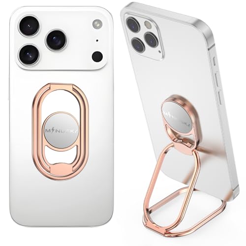Phone Ring Holder Finger Kickstand 360°Rotation Cellphone Back Grip Foldable Cell Phone Stand for Desk Compatible with iPhone iPad Smartphones Tablets (Hollow Rosegold) - color: Hollow RoseGold