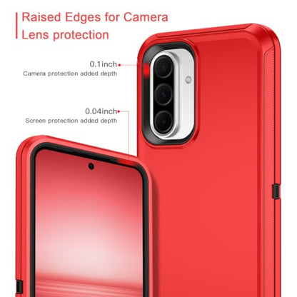 I-HONVA for Samsung Galaxy A37 5G Case Shockproof Dust/Drop Proof 3-Layer Full Body Protection [Without Screen Protector] Rugged Heavy Duty Cover Case for Galaxy A37 5G,Red/Black - color: Red/Black