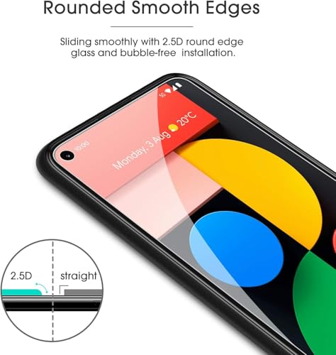 OMOTON [3 Pack Screen Protector for Google Pixel 5 - Tempered Glass/Case Friendly/Anti Scratch Screen Protector for Google Pixel 5 - size: Pixel 5 - 6 Inch
