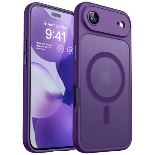 CANSHN Magnetic Compatible with iPhone Air Case, Deep Purple | Full Camera Protection, Compatible with MagSafe, Translucent Matte, Military-Grade Protection, Scratch Resistant, Slim Fit - color: Deep Purple, size: iPhone Air (6.9 Inch,1 Lens)
