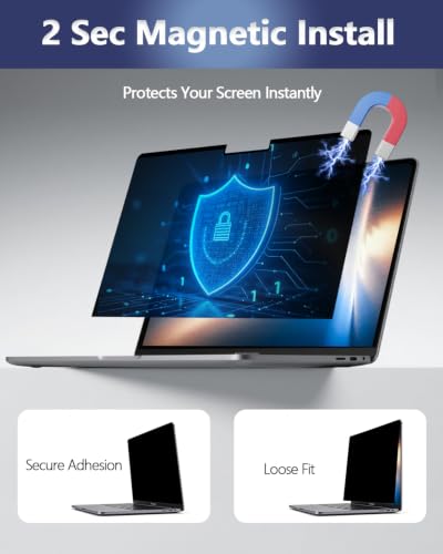 Magnetic Laptop Privacy Screen for 16 Inch 16:10 Aspect Ratio - color: Magnetic Laptop 16 Inch 16:10