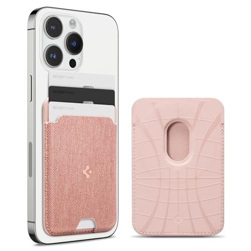 Spigen for MagSafe Wallet, Holds 3 Cards, Strong Magnet, Urban Fit MagFit - color: Fabric Rose Gold, size: 3-Cards