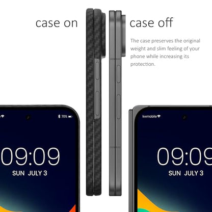 kalibri Aramid Fiber Case Compatible with Google Pixel 10 Pro Fold - Case Super Slim Strong Protective Phone Cover - Black Matte - size: Pixel 10 Pro Fold