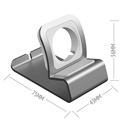 Sincetop Compatible with Apple Watch Charger Stand Ultra 2/Ultra/SE/9/8/7/6/5/4/3/2/1, Aluminum iWatch 49 45 41 44 40 42 38 Charging Holder Dock Nightstand Mode-Magnetic Charger not Included-Silver - color: Silver