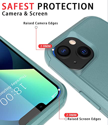 Diverbox for iPhone 13 Case [Shockproof] [Dropproof] [Dust-Proof],Heavy Duty Protection Phone Case Cover for Apple iPhone 13 (Pine Green) - color: 13-Pine Green