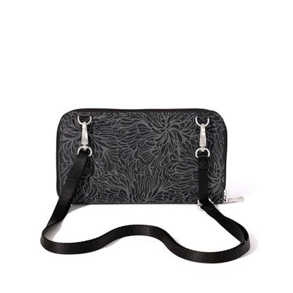 Baggallini Rfid Phone Wallet Crossbody - color: Midnight Blossom