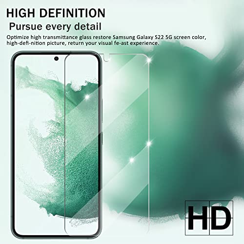 Screen Protector for Samsung Galaxy S22, [2+2 Pack] Tempered Glass for Galaxy S22 & Camera Lens Protectors[Ultrasonic Fingerprint Unlock] [Case Friendly] [Bubble-Free] - size: Galaxy S22