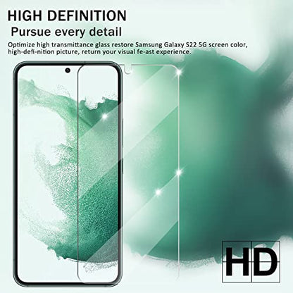 Screen Protector for Samsung Galaxy S22, [2+2 Pack] Tempered Glass for Galaxy S22 & Camera Lens Protectors[Ultrasonic Fingerprint Unlock] [Case Friendly] [Bubble-Free] - size: Galaxy S22