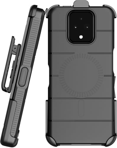 Case and Holster Combo for Sonim XP Pro 5G Phone - Matte Black | Compatible with MagSafe, Magnetic, Rugged Cover, Enhanced Grip, with Belt Clip Holder, Ratchet Rotation - color: Black