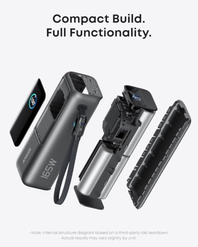 Anker Laptop Power Bank, 25,000mAh Travel Essential with 165W Total Output - color: Black