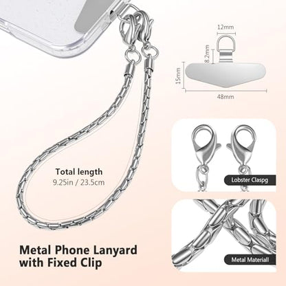 TENOC Universal Metal Phone Wrist Strap/Crossbody Chain - color: B-silver