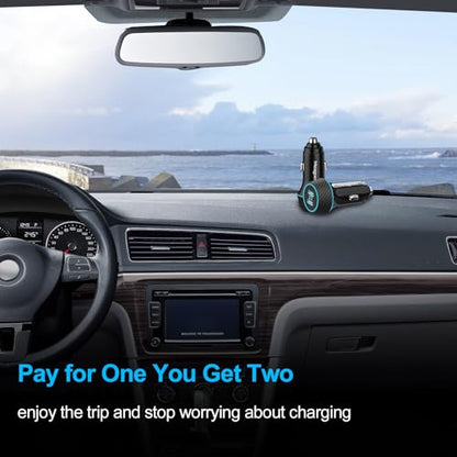 2 Pack 90W USB C Car Charger Super Fast Charge for iPhone/Samsung-5ft Cable - size: 5 ft