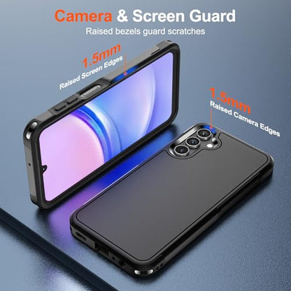 zapica Designed for Samsung Galaxy A15 5G Case, Black | Military Grade Drop Protection, Dual Layer Structure Design, Heavy Duty Shockproof Non-Slip Phone Cover - color: Black, size: Samsung Galaxy A15 5G 6.5''