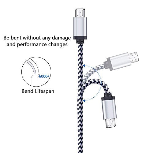 Micro USB Charger Cable, 5-Pack 6ft Micro USB Cable Cord Braided Fast