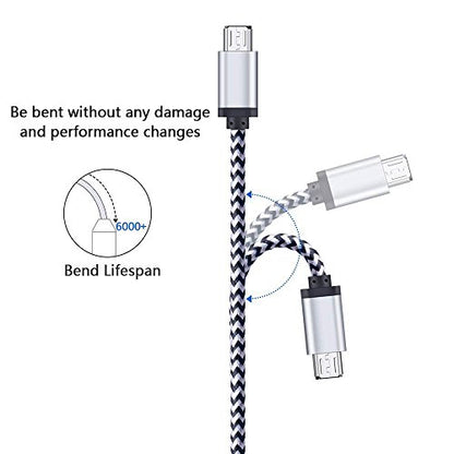 Micro USB Charger Cable, 5-Pack 6ft Micro USB Cable Cord Braided Fast