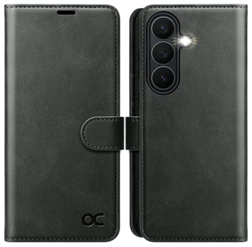 OCASE for Samsung Galaxy S26 Wallet Case, Card Holder, Graphite | RFID Blocking, Kickstand, Magnetic Closure, PU Leather Flip Folio, Shockproof TPU Shell, Protective Phone Cover (6.3") 2026 - color: Graphite, size: Samsung Galaxy S26