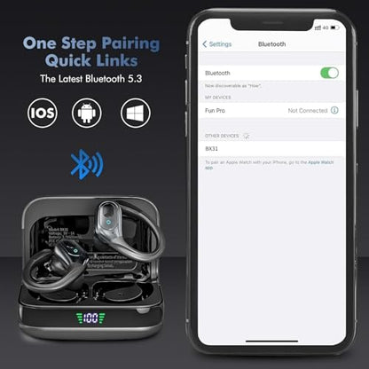 Wireless Earbuds, Sports Bluetooth Headphones, 75Hrs Playtime Ear Budset