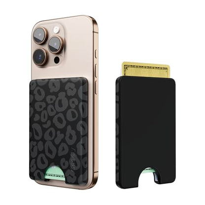 Casely MagWallet | Into the Wild | Black Leopard | Slim Wallet Card Holder | Compatible with MagSafe | Soft-Touch Hard Silicone | Holds Up to 3 Cards - color: Into the Wild | Black Leopard