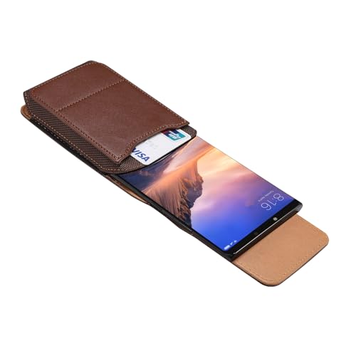 Cell Phone Pouch Pu Leather Holster Belt Clip Holder for Samsung Galaxy S26 Ultra S25 Ultra A05 A06 A14 A07 A16 A36 Moto G 5G 2025 Moto G Power 2025 Google Pixel 10 Pro XL (Brown, XL) - color: Brown, size: XL