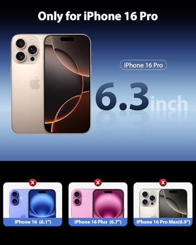 Mkeke Screen Protector for iPhone 16 Pro, 3 Pack 9H+ Tempered Glass | Military-Grade Drop Protection [Sensitive Touch] [Easy Installation Frame] [99.99% HD Clear] Bubble-Free for 6.3 inch - size: for iPhone 16 Pro 6.3"