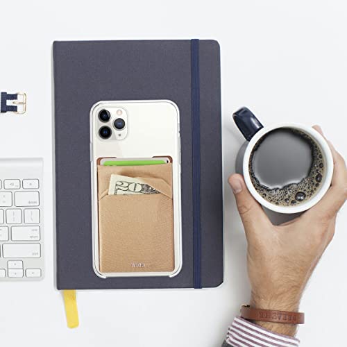 RFID Blocking Phone Card Wallet - Double Secure Pocket - Ultra-Slim Self Adhesive Credit Card Holder Card Sleeves Phone Wallet Sticker All Smartphones(Gold)-2PC - color: Gold