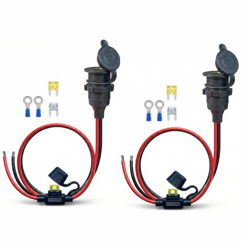 2-Pack 1FT 13AWG 12V Waterproof Cigarette Lighter Socket Extension Outlet - size: 1FT(2pack)