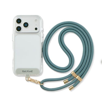 Universal 7mm Phone Lanyard for iPhone 17 Pro Max & Most Smartphones, Thick Rope Adjustable Anti-Theft Crossbody Cell Phone Strap with Non-Adhesive Tether Tab for Men & Women, Indigo/Matte Gold - color: Indigo