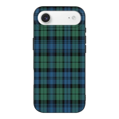 Scottish Plaid Clan Campbell Green Blue TartanAnti-Yellowing Soft TPU Phone Case for iPhone 17, Shockproof and Scratch-Resistant Case - color: black-style-37