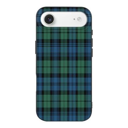 Scottish Plaid Clan Campbell Green Blue Tartan769Anti-yellowing Soft TPU Phone Case for iPhone 17, Shockproof and Scratch-Resistant Case - color: black-style-44