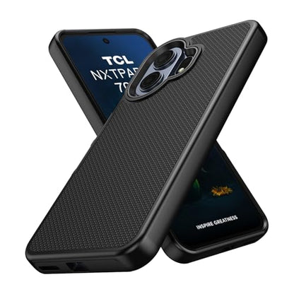 Ailiber for TCL NxtPaper 70 Pro Phone Case Rugged, Screen Protector-Black | Slim Professional Design, Non-Slip Black PC Back & Soft Silicone Bumper, Anti-Scratch Phone Case for Business Daily Use - color: Black
