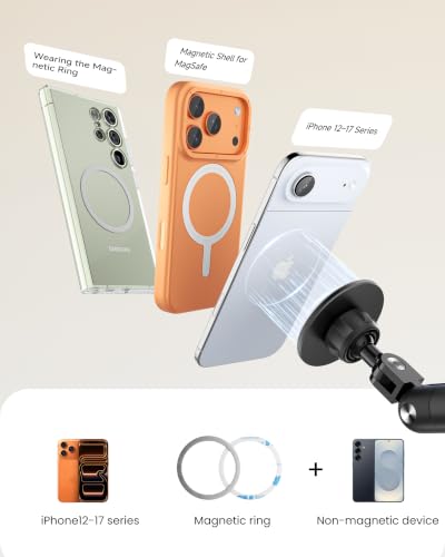 Magnetic Phone Holder for Bed, Adjustable Phone Arm Mount for Desk