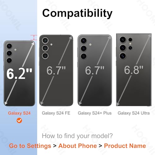 HOOMIL Case for Samsung Galaxy S24, Anti-Yellowing, Clear | Shockproof & Drop Protection, Scratch Resistant, Wireless Charging Compatible, Transparent Hard Back Phone Cover - color: Clear, size: Samsung Galaxy S24