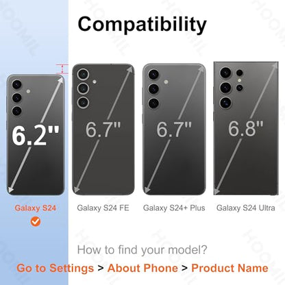 HOOMIL Case for Samsung Galaxy S24, Anti-Yellowing, Clear | Shockproof & Drop Protection, Scratch Resistant, Wireless Charging Compatible, Transparent Hard Back Phone Cover - color: Clear, size: Samsung Galaxy S24