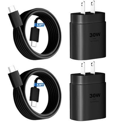 30W USB C Phone 15 Charger Fast Charging Block for iPhone 15/15 Pro Max/15 Pro/15 Plus/Samsung Galaxy S23 Ultra/S23/S23+/S22/S22 Ultra/S22+/S21 Ultra/S20 Ultra/Note 20 & 6.6Ft USB C Charger Cable - color: Black, size: 6.6Ft