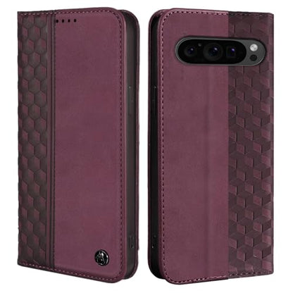Wallet Case for Google Pixel 9/9 Pro 2024 6.3 inch - [Strong Magnetic] PU Leather Folio Flip Case with Card Holder Kickstand Protective Phone Cover - Wine red - color: Wine Red, size: Google Pixel 9/9 Pro 6.3"