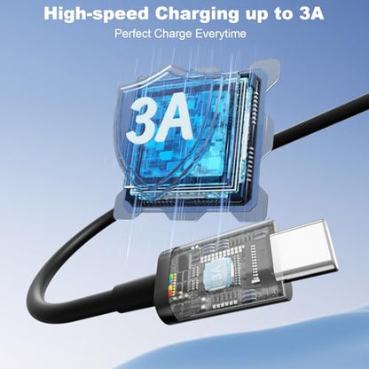 FOXSEA USB A to USB C Cable for iPhone 17/16/15 USB C Car CarPlay Cable - color: Black, size: 3FT