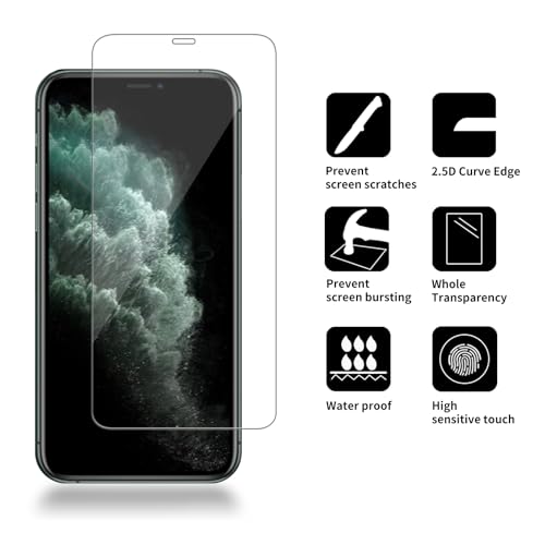 4 Pack Glass Screen Protector Compatible for iPhone 11 Pro/iPhone Xs/iPhone X [5.8 Inch] [9H Hardness]-HD Screen Tempered Glass, Scratch Resistant,Easy Install [Case Friendly] - size: iPhone 11 Pro/ Xs/ X