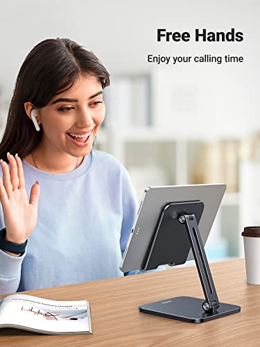UGREEN Tablet Stand Compatible for iPad Desk Stand Holder Adjustable Aluminum Thicker Base Compatible with iPad Pro Air Mini 13 12.9 11 Inch Home Office Desk Accessories Black - color: Black