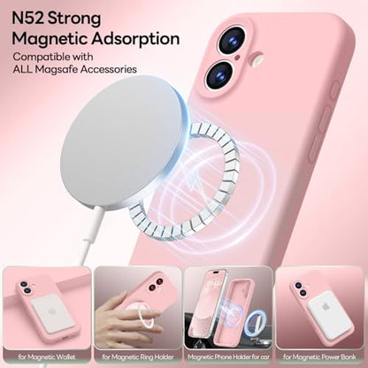 LOVE 3000 Magnetic for iPhone 17 Case Premium Silicone, Pink Sand - color: Pink Sand, size: iPhone 17 6.3inch