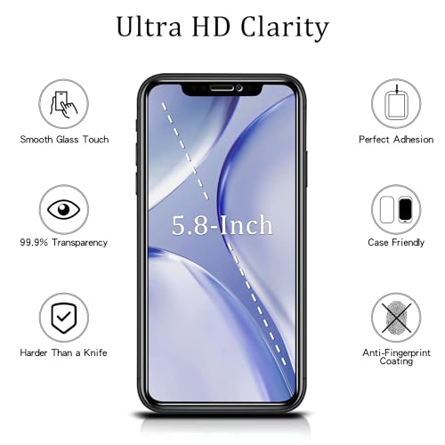 MAYtobe Privacy For iPhone 11 Pro, XS, X Screen Protector Tempered Glass - size: iPhone 11 Pro,XS,X(Black)