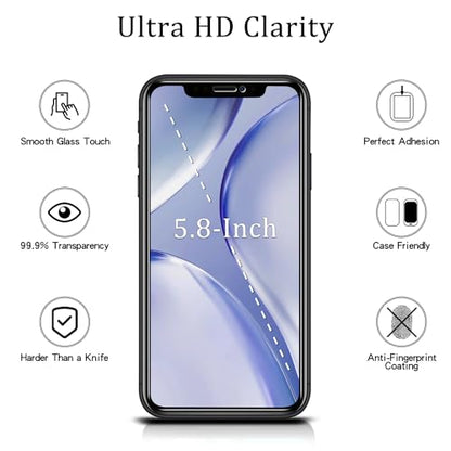 MAYtobe Privacy For iPhone 11 Pro, XS, X Screen Protector Tempered Glass - size: iPhone 11 Pro,XS,X(Black)