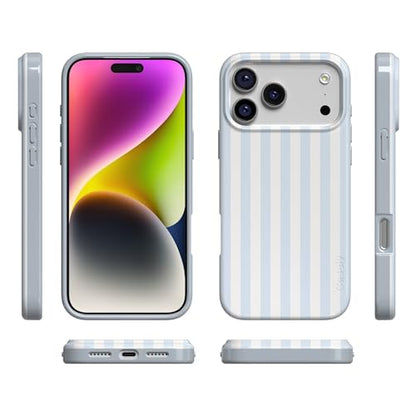 Casely iPhone 17 Pro Max Case | Sunday Best | Blue Stripes | Compatible with MagSafe | Classic Ultra Slim Design - color: Sunday Best | Blue Stripes, size: Iphone 17 Pro Max