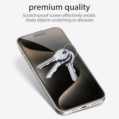 for iPhone15 Pro Max Privacy Screen Protector+Camera Lens Protector