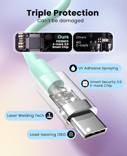 iPhone Charger Fast Charging, USB C Charger Block, 6FT/10FT Lightning Cable - color: green