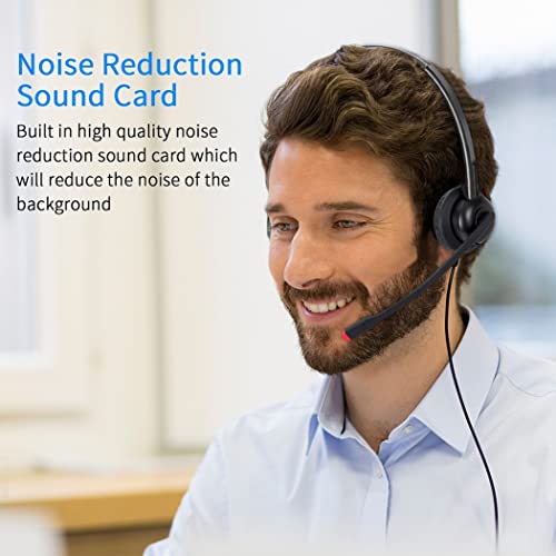 USB Headset with Microphone for PC Laptop Computer Headphone Noise Cancelling Mic for Home Office Online Class Skype Zoom (Pack of 2) - size: H360M (Pack of 2)